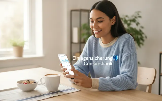 Person prüft ihr Konto in der Banking-App