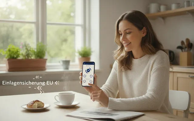 Person prüft ihr Konto in der Banking-App