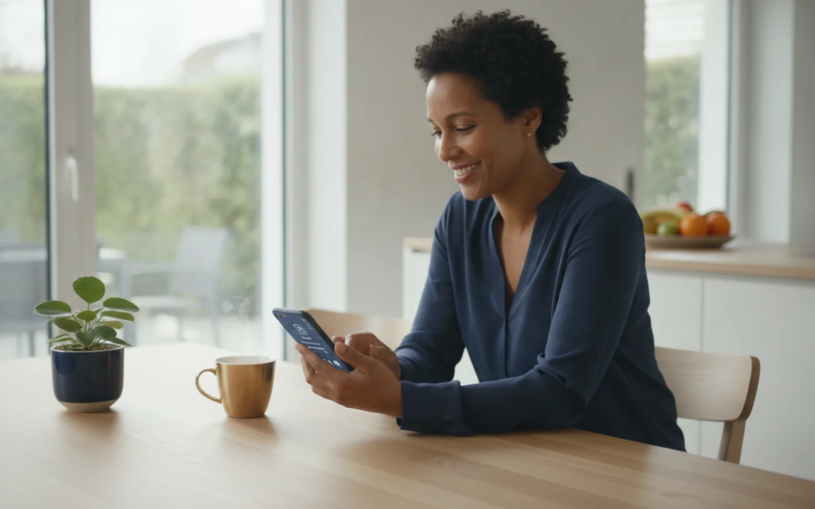 Person prüft ihr Konto in der Banking-App