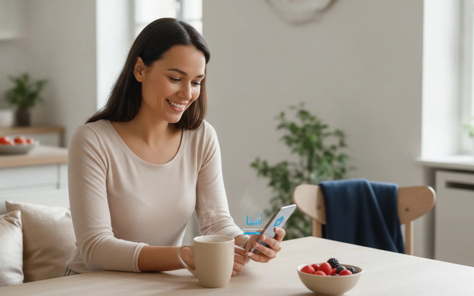 Person prüft ihr Konto in der Banking-App
