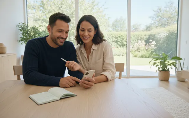 Sparbuch und Smartphone auf dem Tisch